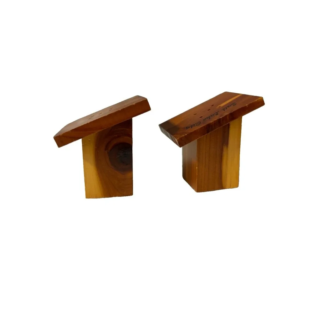 Vintage Salt Lake City Wooden Outhouse Salt Pepper Shakers Ma Pa Souvenir Utah